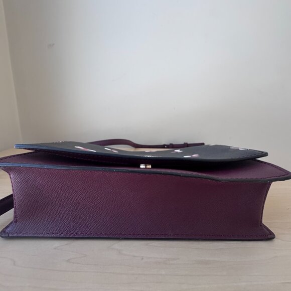 Kate Spade New York Cameron Dusk Buds Floral Crossbody – Burgundy/Black Multi - Picture 6 of 12